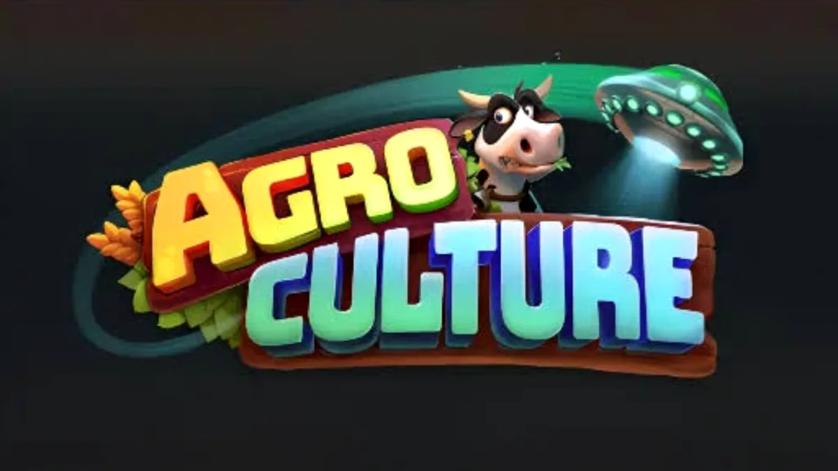 Tampilan visual slot AgroCulture dengan tema alien dan peternakan